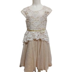 Jona Michelle Girls Size 8 gold & creamDress